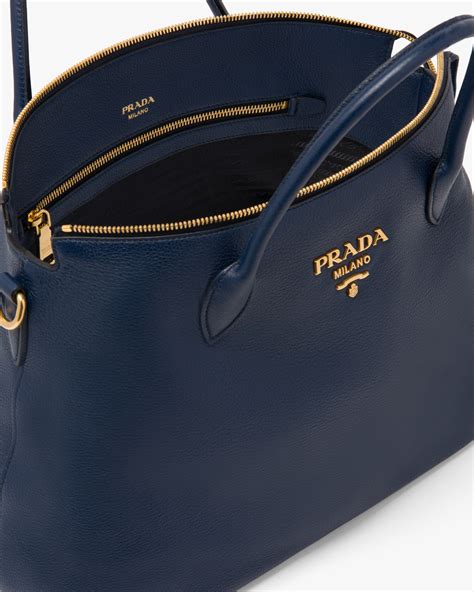 brown leather prada tote|Prada leather tote baltic blue.